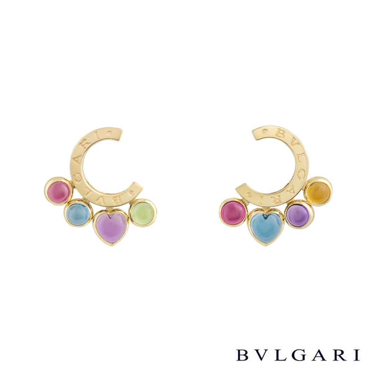 EFFY Collection EFFY® Multi-Gemstone (4-7/8 ct. t.w.) & Diamond (1/4 ct.  t.w.) Huggie Hoop Earrings in 14k Gold - Macy's